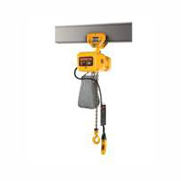 1 Ton, 1-Phase Electric Chain Hoist, 7 FPM Lift Speed, Push Trolley (Harrington)