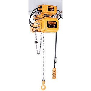 1 Ton, 1 Phase Electric Chain Hoist, 14 FPM Lift Speed w/Motor Driven Trolley (H